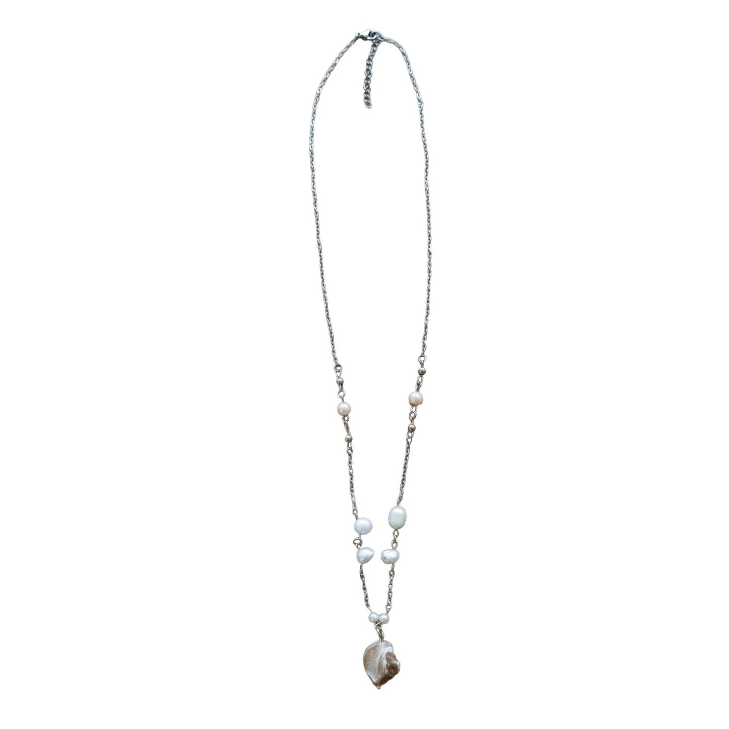 PEARL SHELL CHAINED NECKLACE